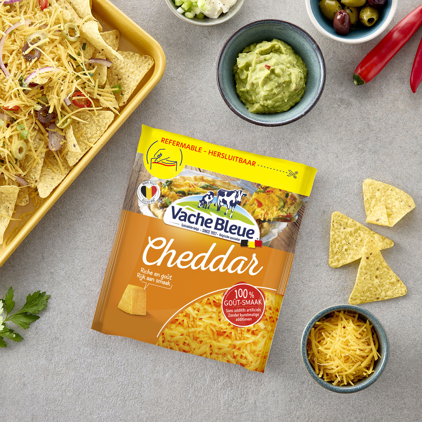 Packshot Geraspte Cheddar