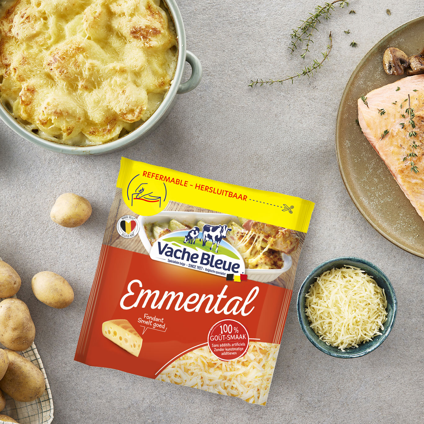 Packshot Emmental râpé