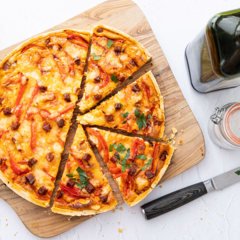 Quiche poivron & chorizo
