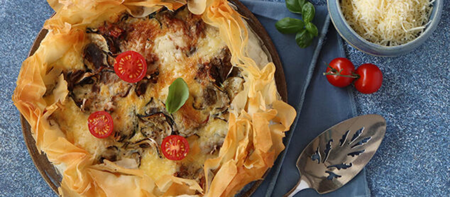 Krokante quiche met ratatouille