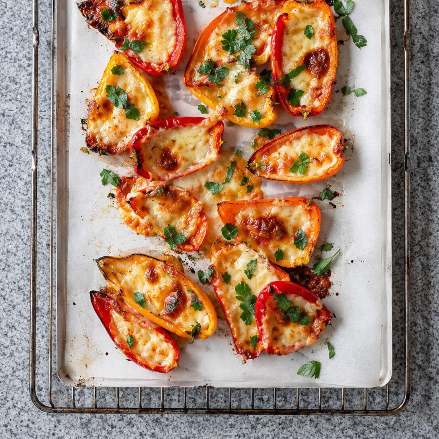 Mini paprika’s gevuld met Fun Cheese Strings