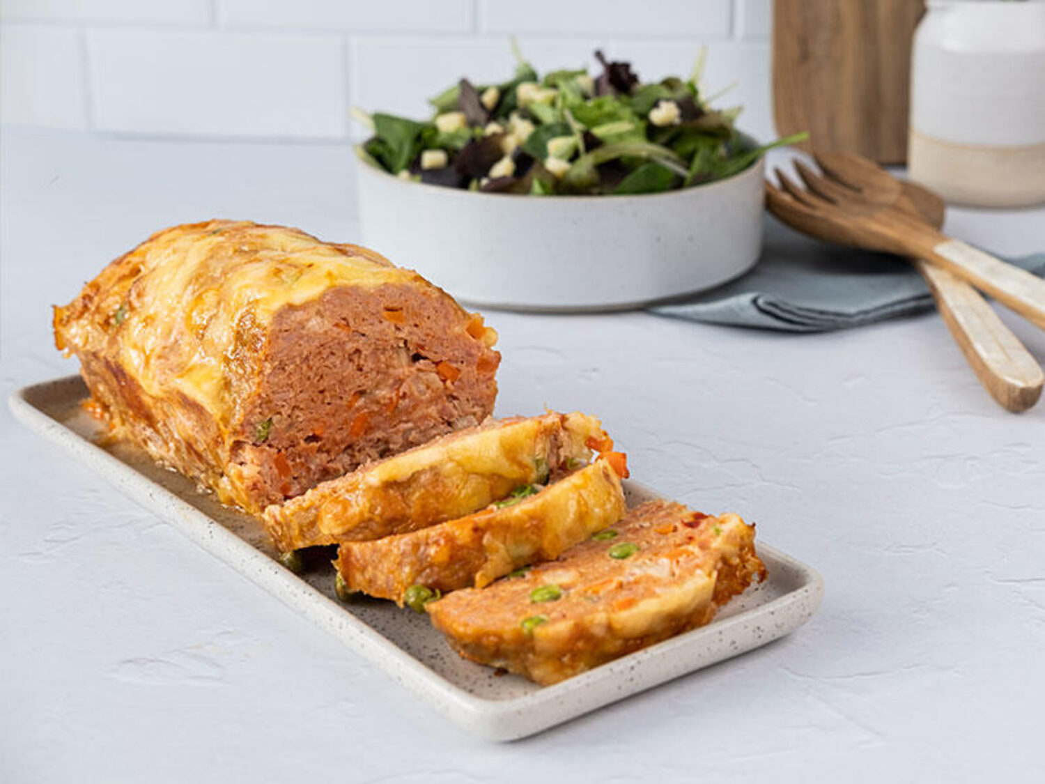 Pain de viande maison aux légumes & emmental en dés