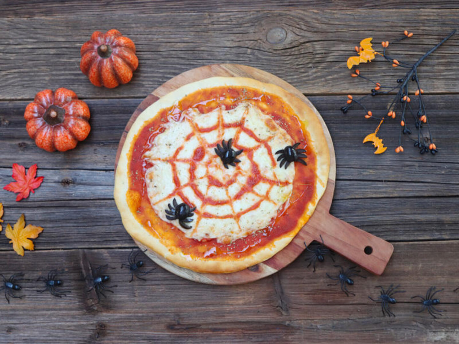 Spinnenweb-pizza (Halloween)