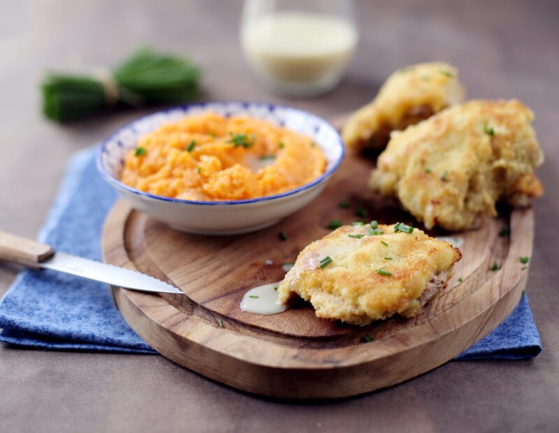 Cordon bleu et purée de potiron