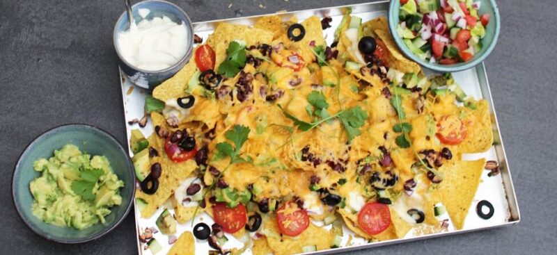 Vegetarische nacho’s met cheddar