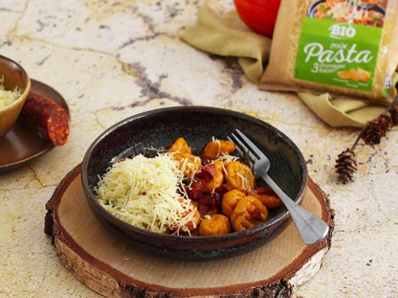 Pompoengnocchi met chorizo & rozemarijn